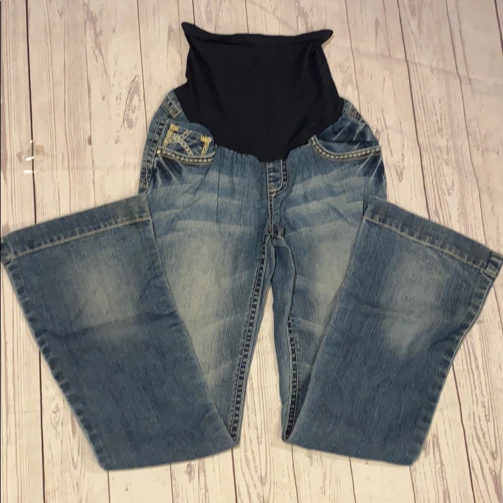 Maternity wide leg jeans